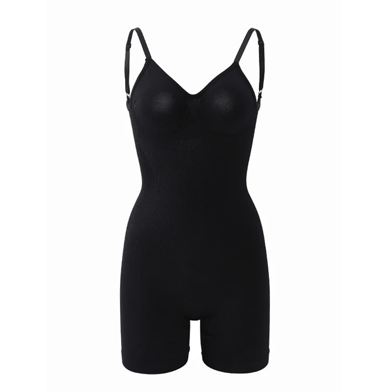 Low Back Seamless Bodysuit for Women Tummy Control Hip Lifter Full Body Shaper Backless Shapewear Jumpsuit Slim Mid Thigh Corset