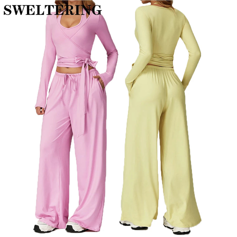 2/3PCS Yoga Set Sports Outfits Fitness Tracksuit Women Gym Legging Workout Long Sleeved Female Bra Yoga Suit Sportswear